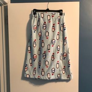 Light Blue Winter Penguin Shower Wrap